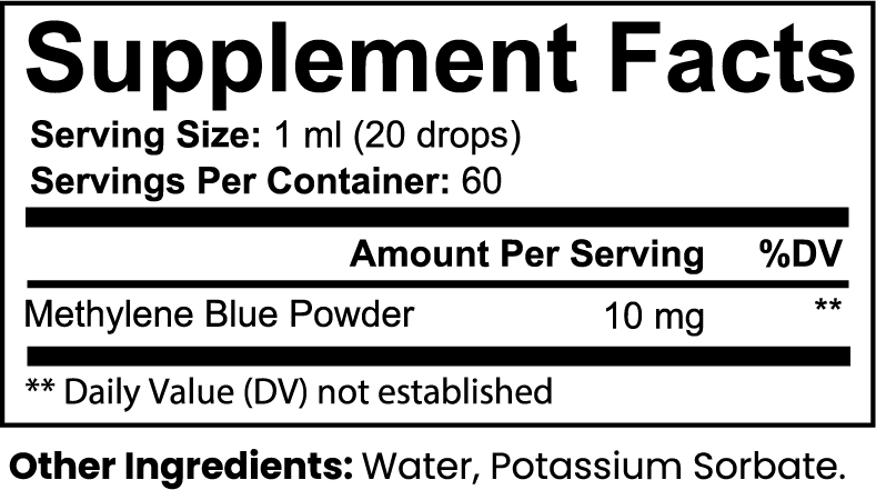 USP Grade Methylene Blue 1% Drops