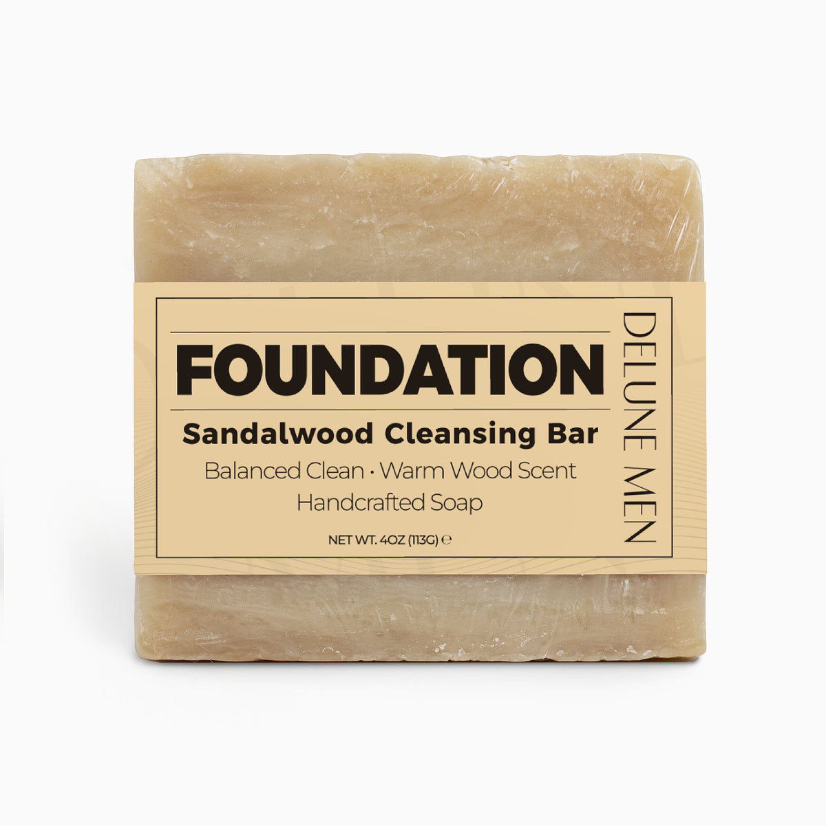 Delune Men FOUNDATION Rich Sandalwood Bar product packaging