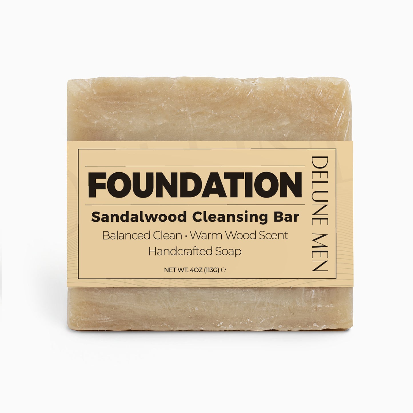 Delune Men FOUNDATION Rich Sandalwood Bar product packaging