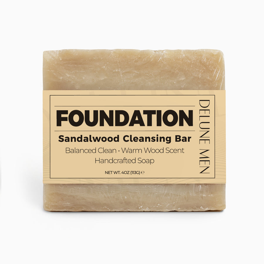 Delune Men FOUNDATION Rich Sandalwood Bar product packaging