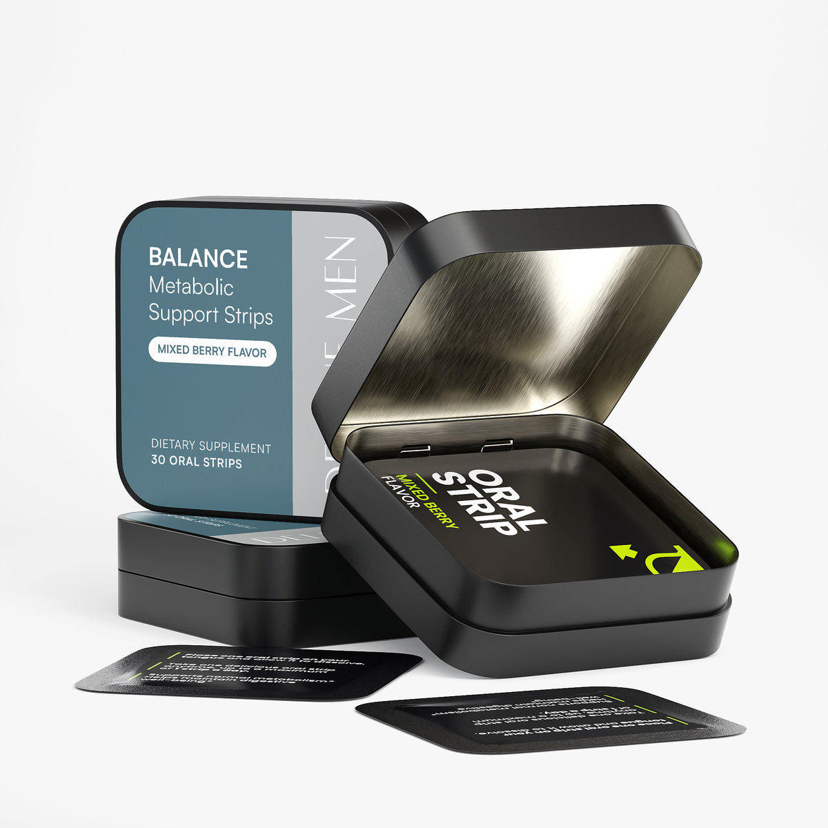 Delune Men BALANCE Metabolic Support Strips supplement facts image