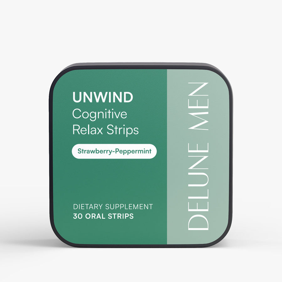 Delune Men UNWIND Cognitive Relax Strips product pouch