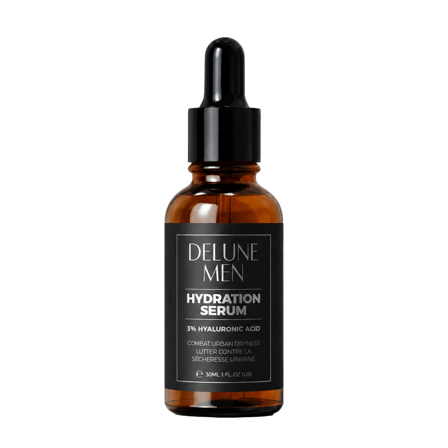 Delune Men Hydration Serum with 3% hyaluronic acid, 30ml dropper bottle